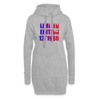 45e anniversaire Édition limitée 12/1980 - Sweat-shirt à capuche long Femme - gris chiné - Devant