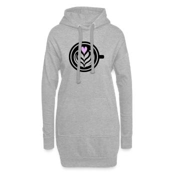 Kaffee-Liebe: Latte art Herz Vektor - Hoodie-Kleid - Grau meliert - Vorne