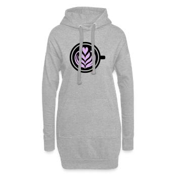 Kaffee-Liebe: Latte art Herz Vektor - Hoodie-Kleid - Grau meliert - Vorne