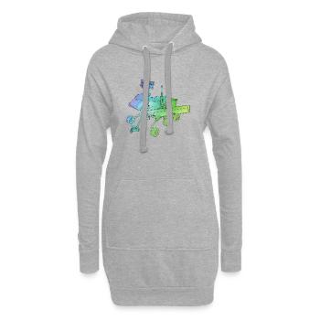 Aventure spatiale sur le rover martienne sur la planète rouge - Sweat-shirt à capuche long Femme - gris chiné - Devant