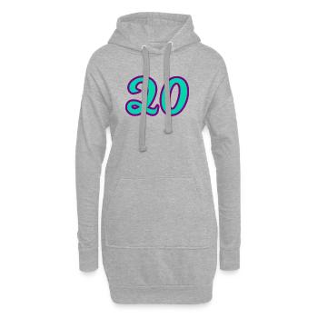 20. 20. JAHRESTAG. 20-JÄHRIGES JUBILÄUM. 20 JAHRE. - Hoodie-Kleid - Grau meliert - Vorne