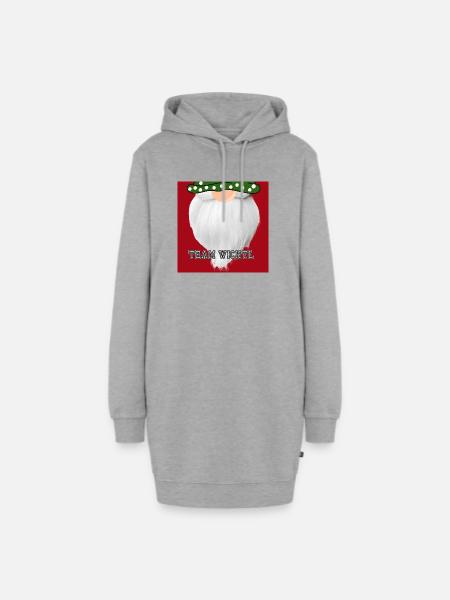 Team Wichtl Weihnachtsgnom - Hoodie-Kleid - Grau meliert