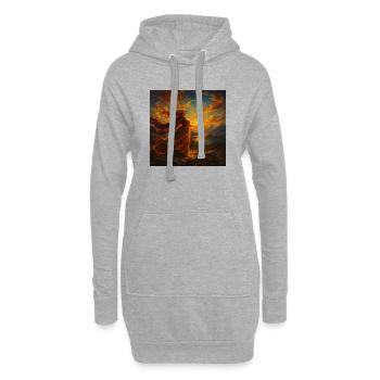 Sonnenuntergangskleid in bernsteinfarbenem Licht - Hoodie-Kleid - Grau meliert - Vorne