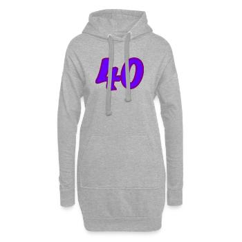 40. 40 ANS. 40e ANNIVERSAIRE. ANNIVERSAIRE 40 ANS. - Sweat-shirt à capuche long Femme - gris chiné - Devant