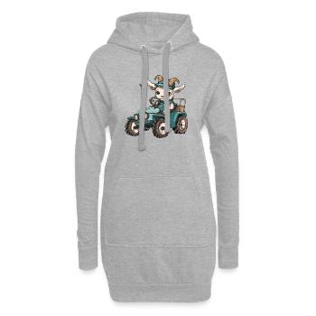 Éleveur de tracteurs de chèvres de montagne - Sweat-shirt à capuche long Femme - gris chiné - Devant