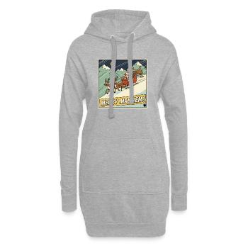 Tshirt Weihnachts Schlittenmayhem - Hoodie-Kleid - Grau meliert - Vorne