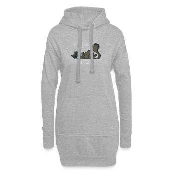 Je peux pas j'ai chat noir - Sweat-shirt à capuche long Femme - gris chiné - Devant