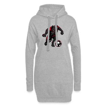 Dessin animé sportif de football des Panthers - Sweat-shirt à capuche long Femme - gris chiné - Devant