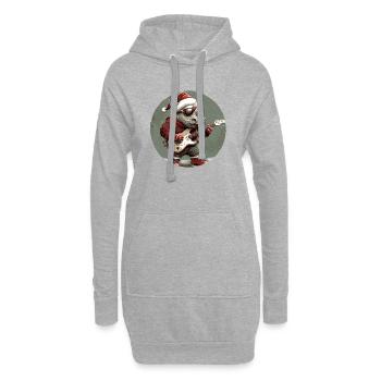 Nashorn Weihnachten Gitarre - Hoodie-Kleid - Grau meliert - Vorne