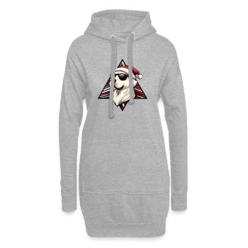 Weihnachtshund mit Sonnenbrille - Hoodie-Kleid - Grau meliert - Vorne