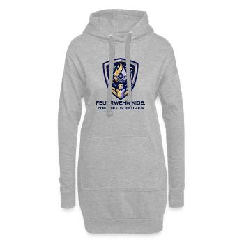 Blason des enfants des pompiers - Sweat-shirt à capuche long Femme - gris chiné - Devant