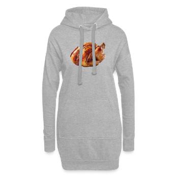 Poulet de dinde Poulet rôti Poulet Poulet - Sweat-shirt à capuche long Femme - gris chiné - Devant
