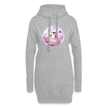 Pinguin in Seifenblasenkugel - Hoodie-Kleid - Grau meliert - Vorne
