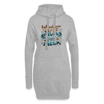 Weniger Müll Mehr Meer Umweltbewusstsein Statement - Hoodie-Kleid - Grau meliert - Vorne