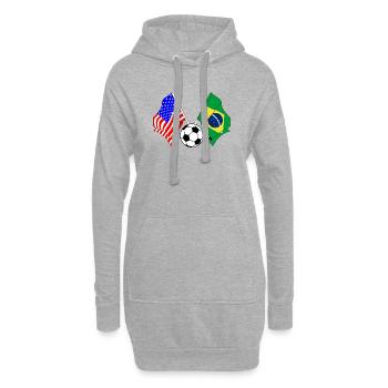 Fußball Brasilien gegen USA - Hoodie-Kleid - Grau meliert - Vorne