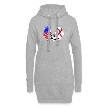 Fußball England gegen USA - Hoodie-Kleid - Grau meliert - Vorne