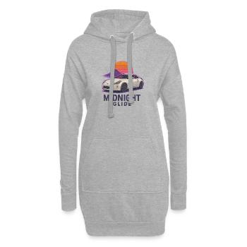 Midnight Glide Retro Sunset Auto - Hoodie-Kleid - Grau meliert - Vorne