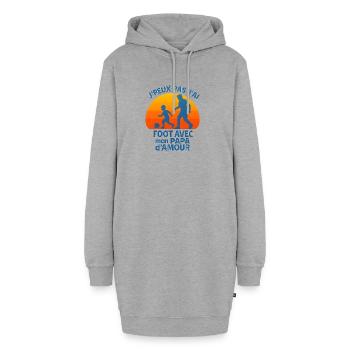 Foot avec Papa d'amour - Sweat-shirt à capuche long Femme - gris chiné - Devant