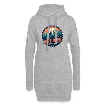 Dirt Devil Mountainbike-Hymne - Hoodie-Kleid - Grau meliert - Vorne