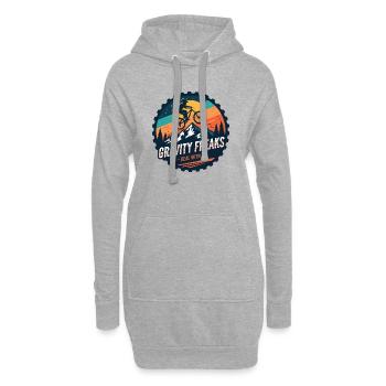 Gravity Freaks MTB Sunset Abzeichen - Hoodie-Kleid - Grau meliert - Vorne