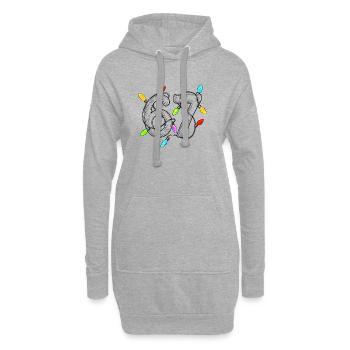 67 Lumières de Fée - Sweat-shirt à capuche long Femme - gris chiné - Devant