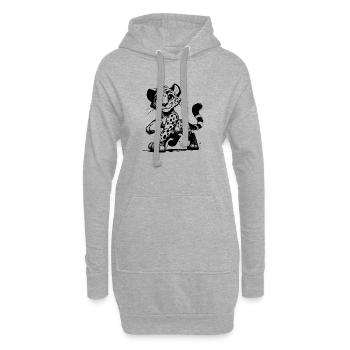 Léopard mignon, le plus beau prédateur de la savane - Sweat-shirt à capuche long Femme - gris chiné - Devant