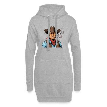 Cowboy mit Zigarre - Hoodie-Kleid - Grau meliert - Vorne
