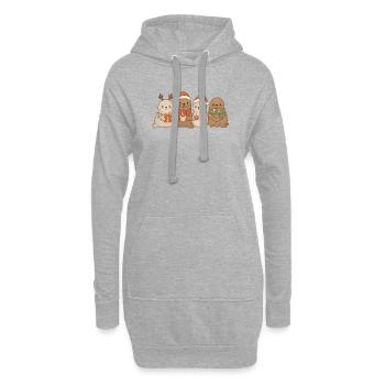 Phoques et morses Enfants Garçons Filles Noël - Sweat-shirt à capuche long Femme - gris chiné - Devant