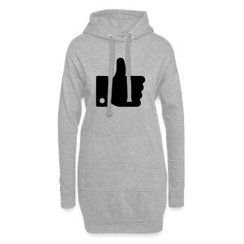 Like Hand, Ok Symbol - Hoodie-Kleid - Grau meliert - Vorne