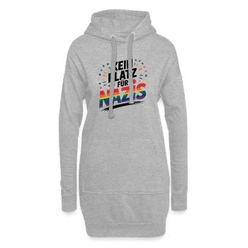 Kein Platz für Nazis - Cool Pride Logo - Hoodie-Kleid - Grau meliert - Vorne