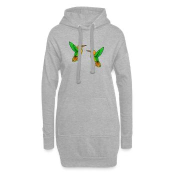 Doppelte Kolibri Farbenspiel - Hoodie-Kleid - Grau meliert - Vorne