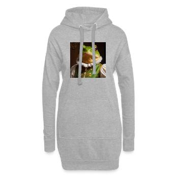 Der Renaissance Frosch – Königliche Amphibien - Hoodie-Kleid - Grau meliert - Vorne