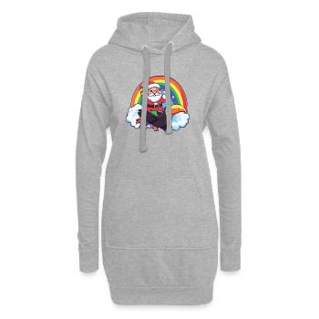 Tukan Vogel Weihnachtsmann Weihnachten - Hoodie-Kleid - Grau meliert - Vorne