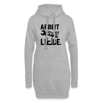 Arbeit ist Liebe - Hoodie-Kleid - Grau meliert - Vorne