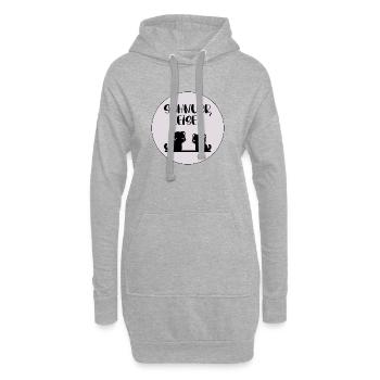 Katzen Leise Schnurren - Hoodie-Kleid - Grau meliert - Vorne