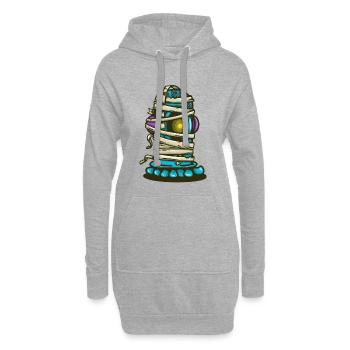 Extraterrestre enveloppé de bandages - Sweat-shirt à capuche long Femme - gris chiné - Devant