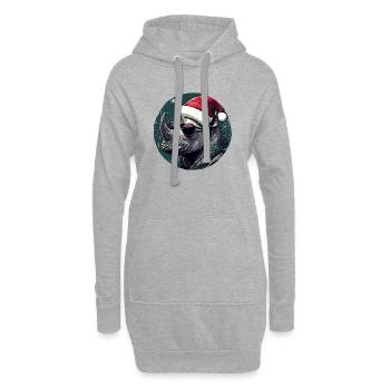 Rhino Santa mit Sonnenbrille - Hoodie-Kleid - Grau meliert - Vorne