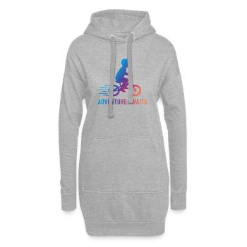 Fahrradabenteuer erwartet Kind-Fahrrad - Hoodie-Kleid - Grau meliert - Vorne