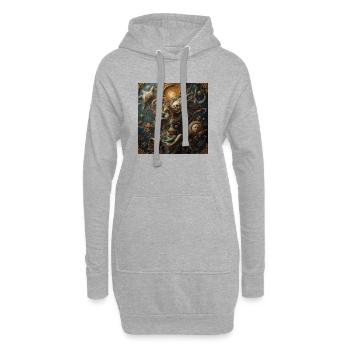 Barock-Surrealismus mit Dead Time - Hoodie-Kleid - Grau meliert - Vorne