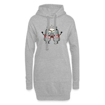 Prost, Bier – lustiges T-Shirt - Hoodie-Kleid - Grau meliert - Vorne