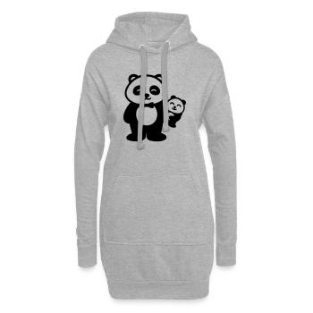 Panda Father Baby Gift Family - Hoodie Dress - heather grey - Front