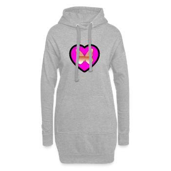 Schmetterling - Hoodie-Kleid - Grau meliert - Vorne