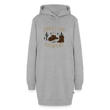 J'peux pas jai country - Sweat-shirt à capuche long Femme - gris chiné - Devant