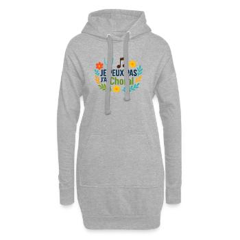 Je peux pas j'ai Choral - Sweat-shirt à capuche long Femme - gris chiné - Devant