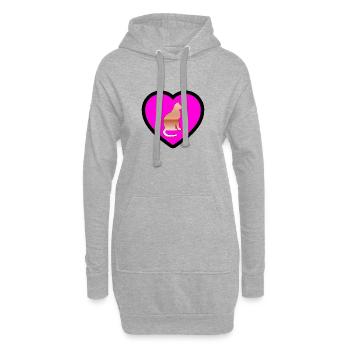 Chat - Sweat-shirt à capuche long Femme - gris chiné - Devant