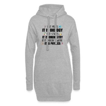 Professeur de sciences physiques Geek Étudiant drôle en biologie - Sweat-shirt à capuche long Femme - gris chiné - Devant