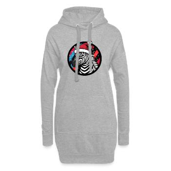 Zebra mit Weihnachtsmütze - Hoodie-Kleid - Grau meliert - Vorne