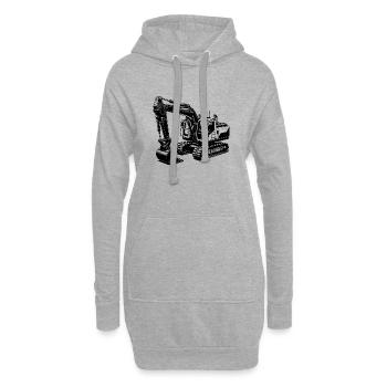 Pelle puissante : la machine à bras long - Sweat-shirt à capuche long Femme - gris chiné - Devant