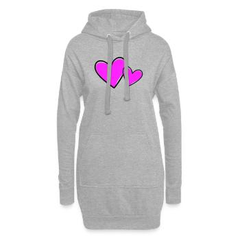 Coeurs Symbole Amour - Sweat-shirt à capuche long Femme - gris chiné - Devant