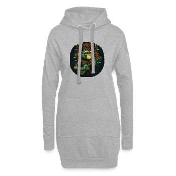 Singe avec guitare dans la jungle - Sweat-shirt à capuche long Femme - gris chiné - Devant
